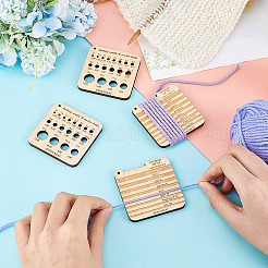 4 Stück Stricklineale aus Holz in 2 Stilen&nbsp;DIY-BC0009-31