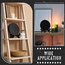 Decorazioni espositive in ossidiana naturale piatta e rotonda con base&nbsp;DIY-WH0899-877