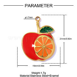 Pendentifs en acier inoxydable 304 émaillés&nbsp;STAS-OY017-29G