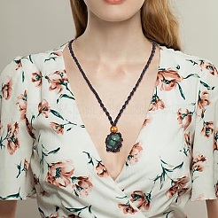 9 stücke 9 arten natürliche gemischte edelstein teardrop anhänger halsketten set&nbsp;NJEW-AN0001-46