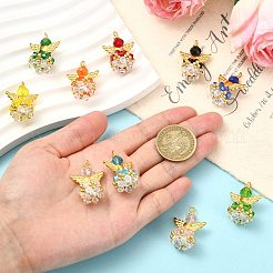 20pcs pendentifs en verre à facettes 10 couleurs&nbsp;PALLOY-SZ00011