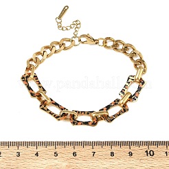 Bracelets à maillons en acier inoxydable 304 et émail pour femmes&nbsp;BJEW-A169-06G