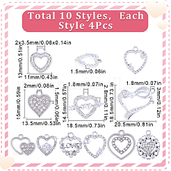 40 Uds 10 colgantes de rhinestone de cristal de aleación de estilo&nbsp;ALRI-SC0001-35P