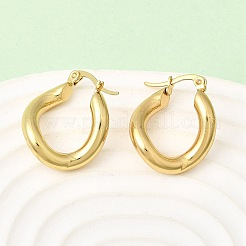 Boucles d'oreilles créoles ovales en acier inoxydable 201&nbsp;EJEW-Z151-05G