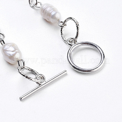 Bracciali con perle di riso naturali&nbsp;BJEW-JB03903-02