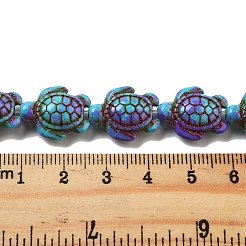 Hilos de perlas sintéticas teñidas de turquesa&nbsp;X-G-P507-05M