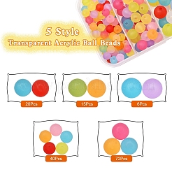 153 Stück 5 Stil transparente Acrylkugelperlen&nbsp;FACR-YW0001-03