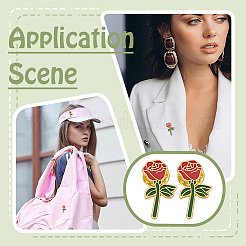 12 broche en émail rose&nbsp;JEWB-FG0001-44