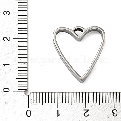 Ciondoli a forma di cuore con lunetta a vista in acciaio inossidabile 304&nbsp;STAS-K279-04C-P