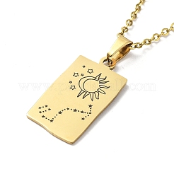 Colliers pendentif rectangle avec douze constellations&nbsp;NJEW-D069-01G-08
