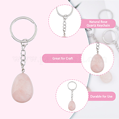 Natürlicher Rosenquarz keychain&nbsp;G-DC0001-24