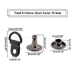 60 Satz Schnürsenkelhaken aus Messing in 6 Farben&nbsp;FIND-PH0002-17