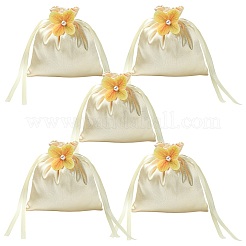 Sacchetti in raso con coulisse e fiore&nbsp;ST-CJ0048-001B