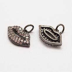 Messing-Mikro pflastern Klasse AAA Zirkonia Anhänger / charms&nbsp;ZIRC-G090-43-NR