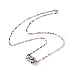 Collana pendente a colonna in lega con 201 catene a scatola in acciaio inossidabile&nbsp;NJEW-E016-20AS