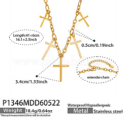 Halskette mit Anhänger in Kreuzform aus Edelstahl 304&nbsp;WG70985-02