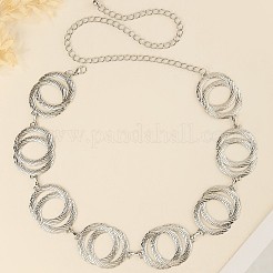 Doppelring-Legierungsgliederkette für Taille und Bauchketten für Frauen&nbsp;FS-WG31063-01