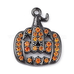 Pendenti con placcatura in ottone arancione con zirconi cubici&nbsp;KK-D031-03