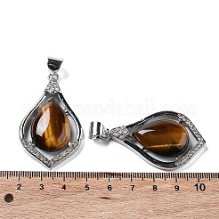 Natürliche Tigerauge Tränenanhänger&nbsp;G-A093-01P-01
