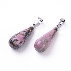 Pendentifs en rhodonite naturelle&nbsp;G-G804-A11