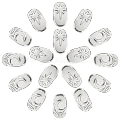 16 Stück 2 Stil oval mit Mond & Stern 304 Edelstahl Cabochons&nbsp;STAS-DC0002-66
