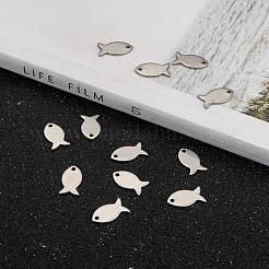 Breloques en forme de poisson en acier inoxydable 304 résistant au ternissement&nbsp;LS-STAS-M037-08