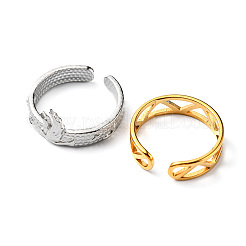 Juego de 8 anillo abierto de acero inoxidable 201 y 304 para hombres y mujeres&nbsp;RJEW-FS0001-03
