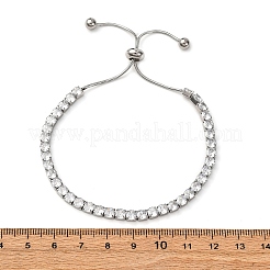 304 Edelstahl mit klaren Zirkonia-Gliederkettenarmbändern&nbsp;BJEW-G754-03P-03