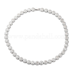 Messing-Pavé-Halsketten mit flachen&nbsp;NJEW-A044-01P