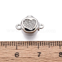Messingmikropavé mit klaren Zirkonia-Kastenverschlüssen&nbsp;KK-Q074-08P