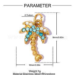 Pendentifs en acier inoxydable 304 avec strass saphir&nbsp;RB-OY001-46G