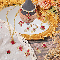 24 stücke 4 stile legierung strass anhänger&nbsp;FIND-SC0005-71
