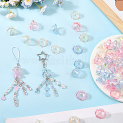60 pièce de 3 couleurs de capuchons de perles en acrylique avec placage UV&nbsp;PACR-SC0001-08B
