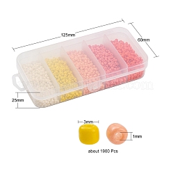 1900 Stück 5 Farben Backfarbe Glas Saatperlen&nbsp;SEED-YW0001-76B