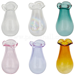 6 Stück Miniatur-Glasvasen-Ornamente in 6 Farben&nbsp;BOTT-CN0001-01