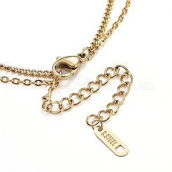 Collares de doble capa de acero inoxidable 304&nbsp;NJEW-F267-24