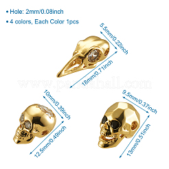 Perles de zircone cubique en laiton micro pavé halloween&nbsp;ZIRC-TA0001-05