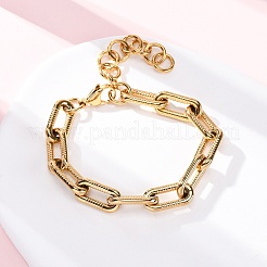 Bracelets à chaîne trombone en acier inoxydable 304 pour femmes&nbsp;BJEW-Z128-01G-01