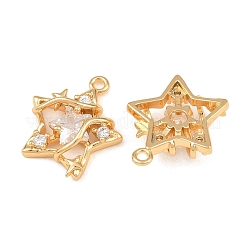 Pendenti in zirconi cubici trasparenti in micro pavè di ottone&nbsp;CU-CBA804C-20G