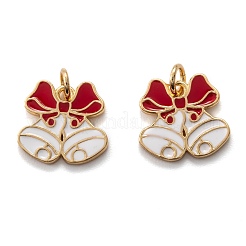 Encantos de esmalte de latón chapado en oro real de 18k&nbsp;KK-A154-13G