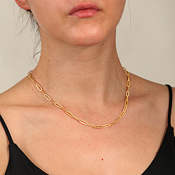 201 collane a catena con graffetta in acciaio inossidabile per donna&nbsp;LS-KC1989