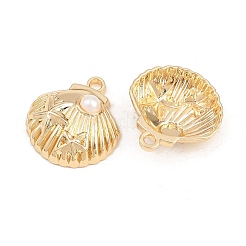 Pendentifs en alliage plaqué et en ABS imitation perle&nbsp;PALLOY-T096-03G