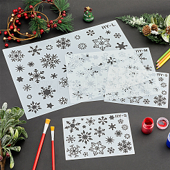 6 stücke 3 arten weihnachten thema kunststoff aushöhlen zeichnung malerei schablonen vorlagen&nbsp;DIY-GF0009-92