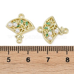 Legierung grün Emaille Fan Connector Charms&nbsp;FIND-M079-07A-G