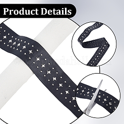 Sangles en cuir PU et rivets en acier inoxydable de 3 yard&nbsp;DIY-GF0013-43A
