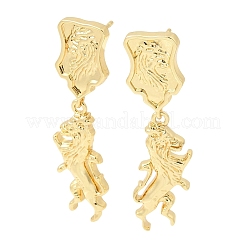 Boucles d'oreilles pendantes en laiton en forme de cheval&nbsp;EJEW-D352-03G-02