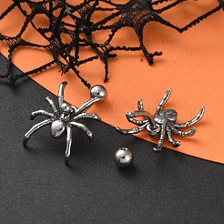 Bauchnabelringe aus chirurgischem Edelstahl „Spinne“&nbsp;EJEW-G416-09AS