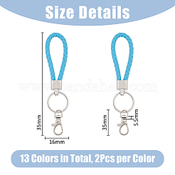 26 porte-clés en cuir PU tressé 13 couleurs&nbsp;KEYC-DC0001-18