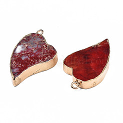 Natürliche regalite / imperial jasper / sea sediment jasper anhänger galvanisieren&nbsp;G-T111-05
