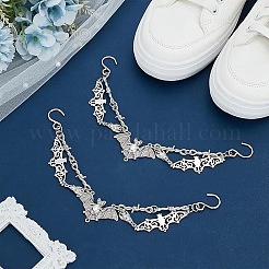 2 Stück Schuhkette aus Legierung mit Fledermausmotiv&nbsp;AJEW-FG0004-50A